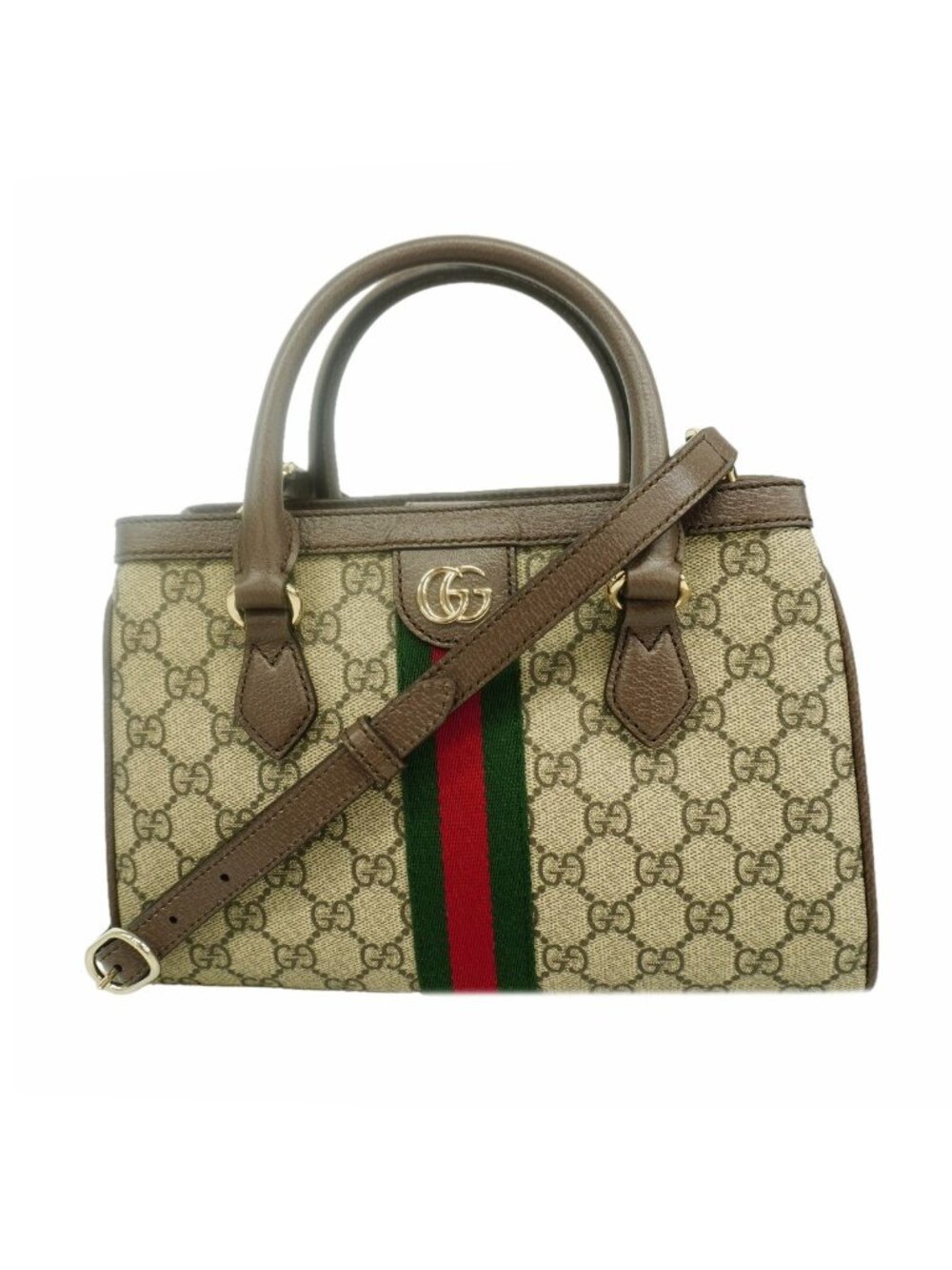 Gucci Handbag Ophidia Brown Champagne Gold 2-Way Bag